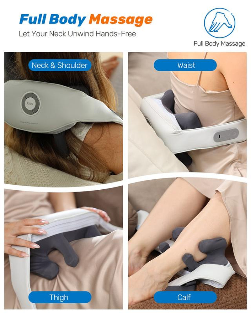Cordless Electric Neck Massagers with Heat, Adjustable Distance Shiatsu Massage, 3D Deep Tissue Kneading, Rechargeable and Multiple Models for Pain Relief, Ideal Gift for Men, Women, and Parents