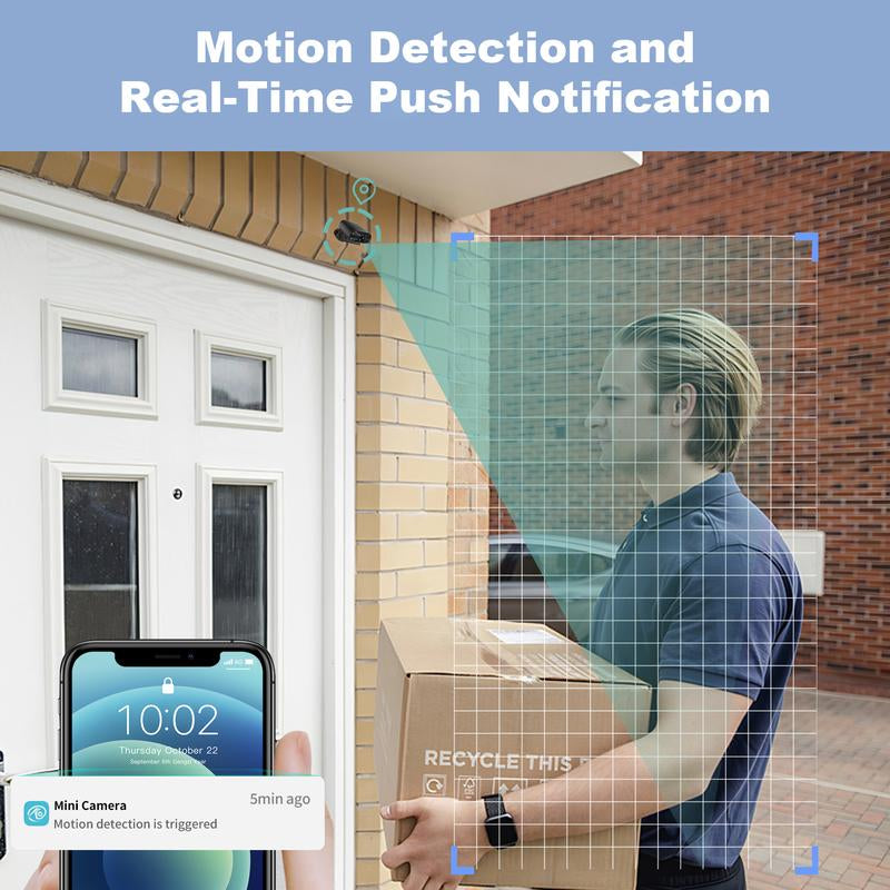 Mini WIFI Surveillance Camera (Strong Magnet): 2K HD, Night Vision, 2H Battery/Usb Power, 32G Card, Ios/Android APP
