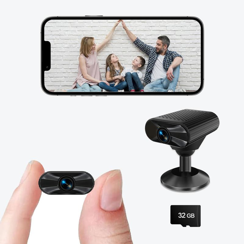 Mini WIFI Surveillance Camera (Strong Magnet): 2K HD, Night Vision, 2H Battery/Usb Power, 32G Card, Ios/Android APP