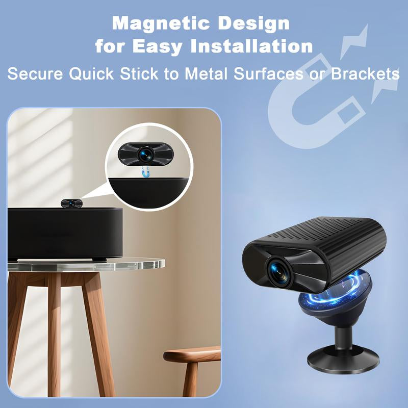 Mini WIFI Surveillance Camera (Strong Magnet): 2K HD, Night Vision, 2H Battery/Usb Power, 32G Card, Ios/Android APP